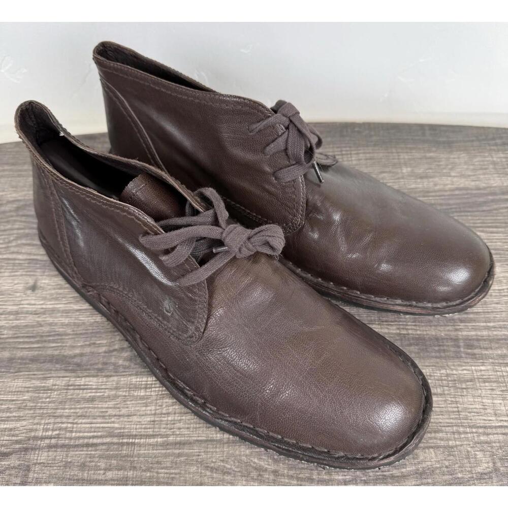 John Varvatos USA Brown Leather Chukka Desert Boots Mens Lace Up Casual 13M